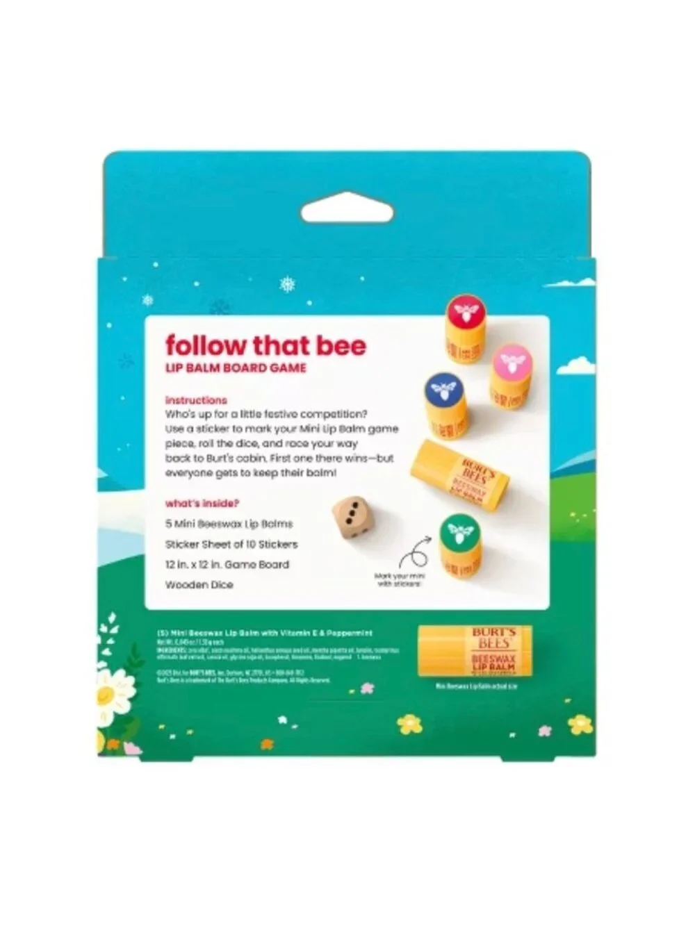 Burt's Bees Holiday Limited Edition Follow that Bee Board Game Lip Balm Gift Set